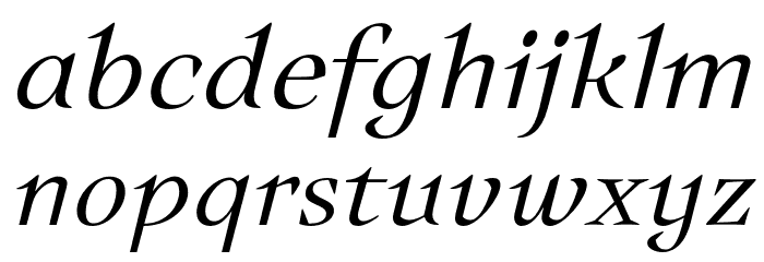 Auxerre-LightItalicreduced Font LOWERCASE