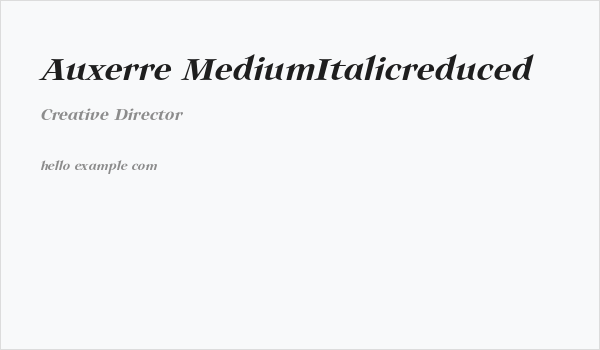 Auxerre-MediumItalicreduced Business Card