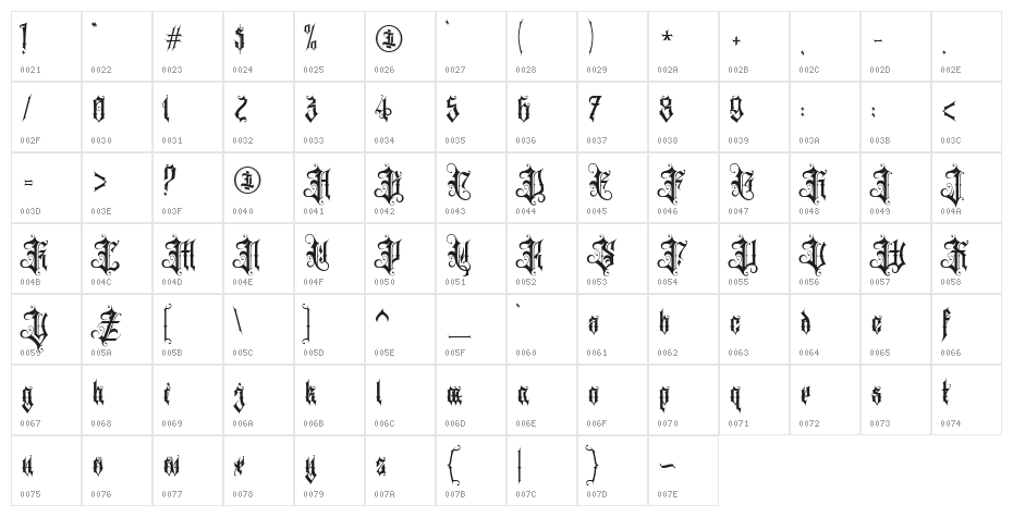AuxteraCircaPersonalUseOnly-Cir Character Map