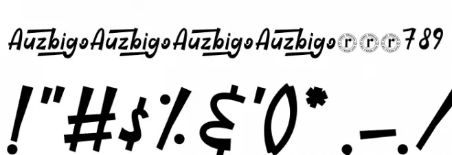 Auzbigo Font OTHER CHARS