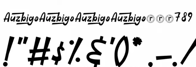 Auzbigo Font OTHER CHARS