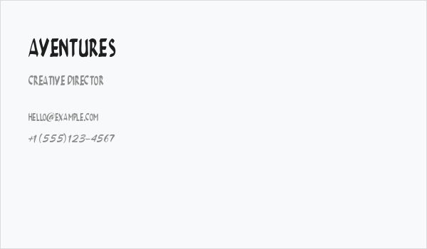 AVENTURES Business Card