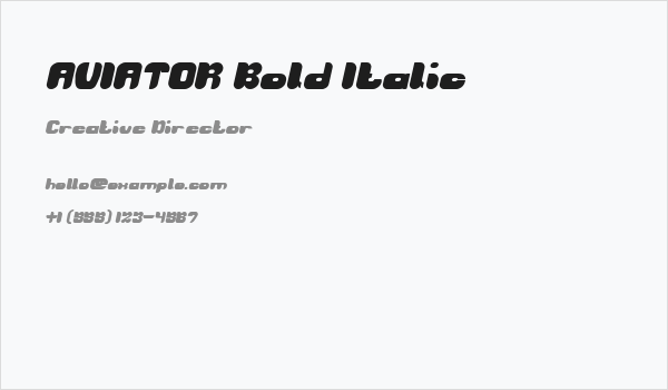 AVIATOR Bold Italic Business Card