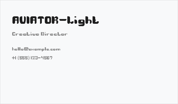 AVIATOR-Light Business Card