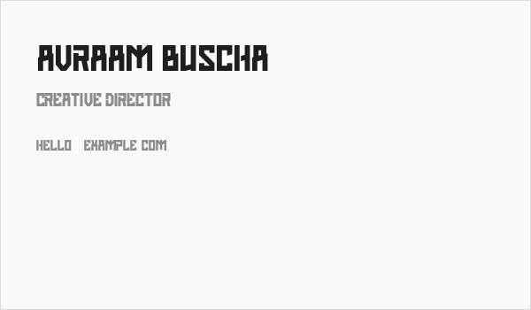 AVRAAM BUSCHA Business Card