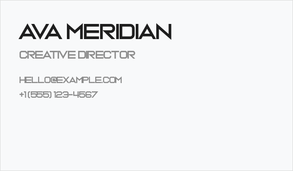 Ava Meridian Business Card