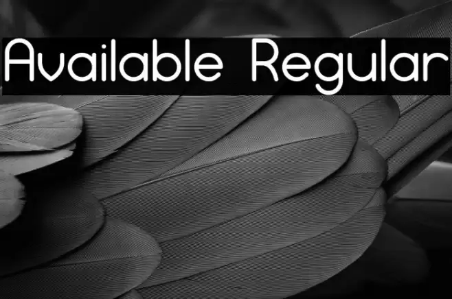 Available Regular Font examples