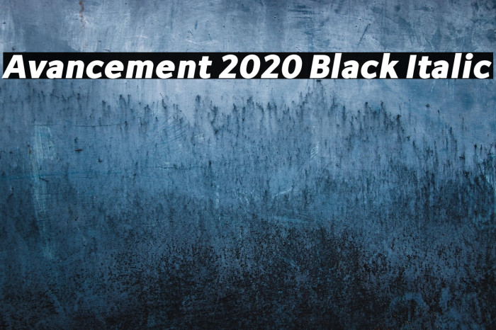 Avancement 2020 Black Italic Example 3