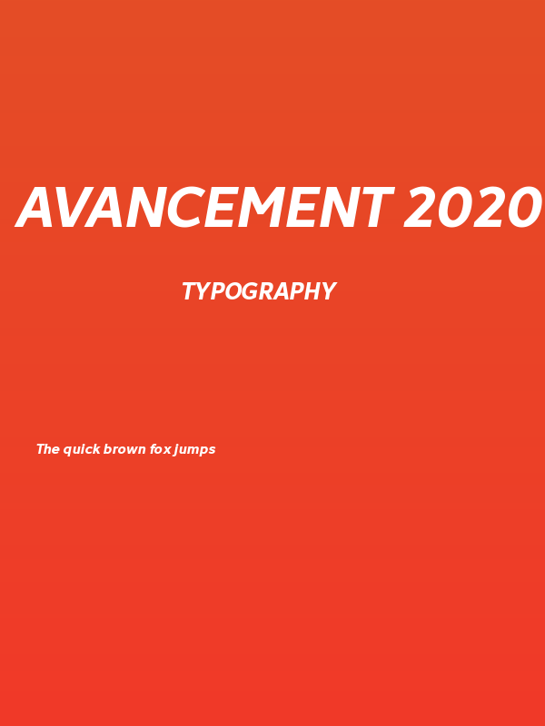 Avancement 2020 Bold Italic Poster