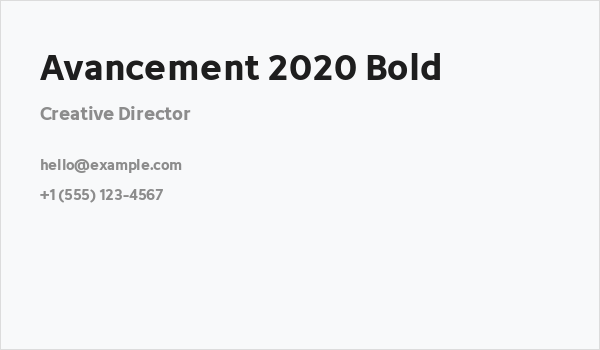 Avancement 2020 Bold Business Card