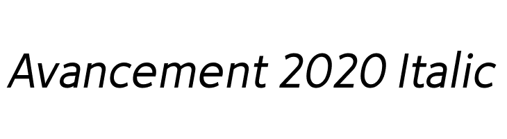 Avancement 2020 Italic Schriftart