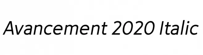 Avancement 2020 Italic  नि: शुल्क फ़ॉन्ट्स डाउनलोड