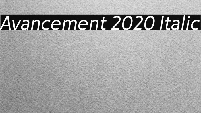 Avancement 2020 Italic Example 3