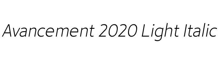 Avancement 2020 Light Italic  フリーフォントのダウンロード