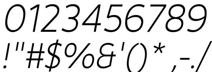 Avancement 2020 Light Italic Font OTHER CHARS