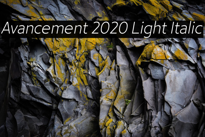 Avancement 2020 Light Italic Example 1