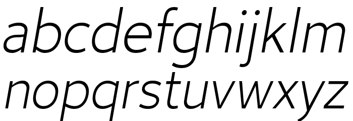 Avancement 2020 Light Italic Font LOWERCASE