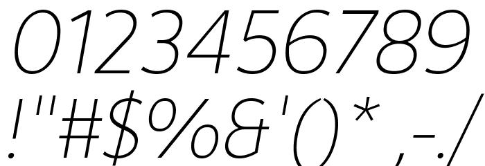 Avancement 2020 Thin Italic Font OTHER CHARS