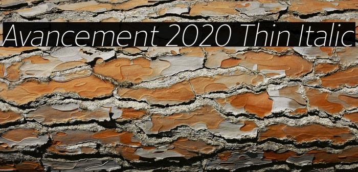 Avancement 2020 Thin Italic Example 1