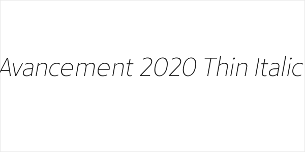 Avancement 2020 Thin Italic Logo