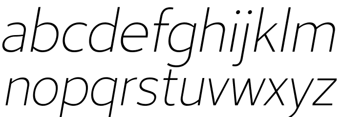 Avancement 2020 Thin Italic Font LOWERCASE
