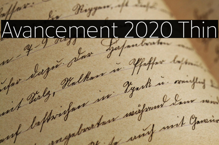 Avancement 2020 Thin Example 2