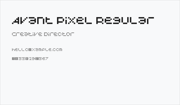 Avant Pixel Regular Business Card