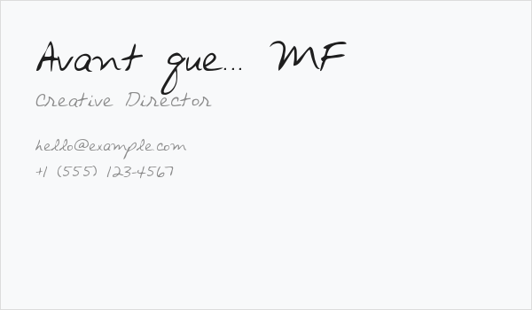 Avant que... MF Business Card