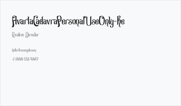 AvartaCadavraPersonalUseOnly-Re Business Card