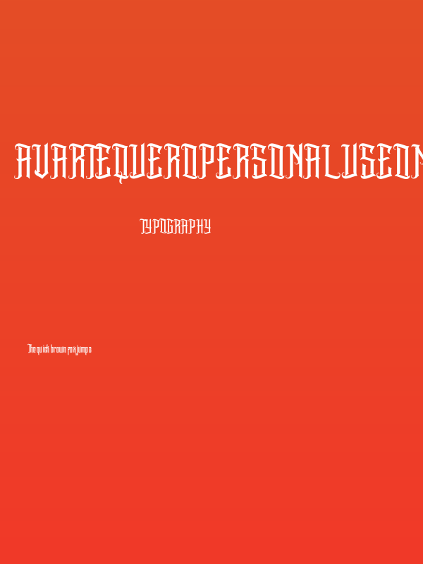 AvartequeroPersonalUseOnly-Regu Poster