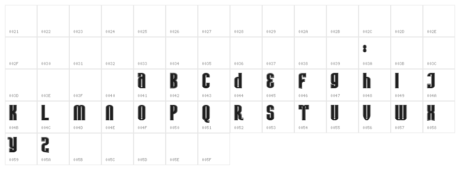 Avatar Bold Character Map