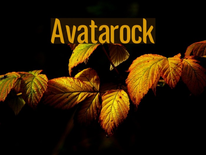 Avatarock Font examples