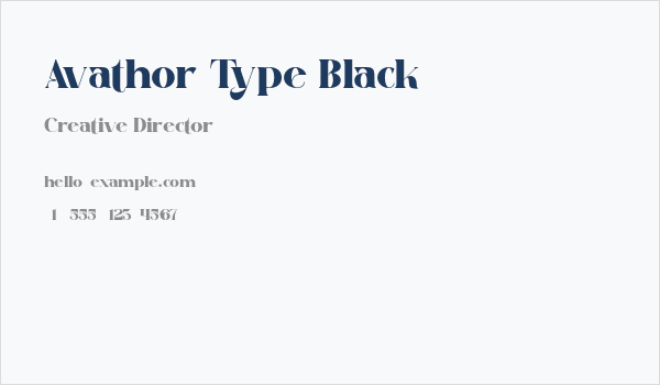 Avathor Type Black Business Card