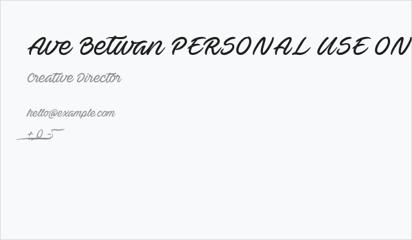 Ave Betwan PERSONAL USE ONLY Business Card