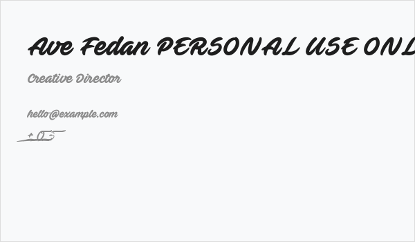 Ave Fedan PERSONAL USE ONLY Business Card