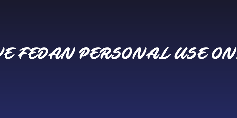 Ave Fedan PERSONAL USE ONLY Social Header