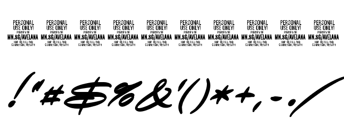 Avelana Bold Ital PERSONAL USE Font OTHER CHARS
