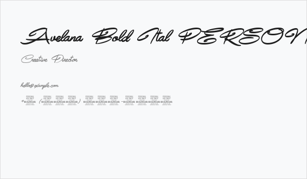 Avelana Bold Ital PERSONAL USE Business Card