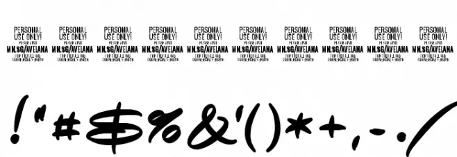 Avelana Bold PERSONAL USE Font OTHER CHARS