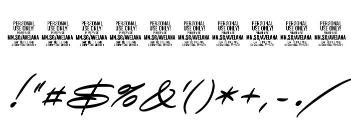 Avelana Medi Ital PERSONAL USE Font OTHER CHARS