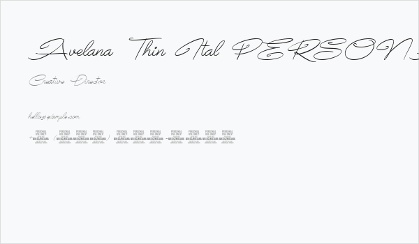Avelana Thin Ital PERSONAL USE Business Card
