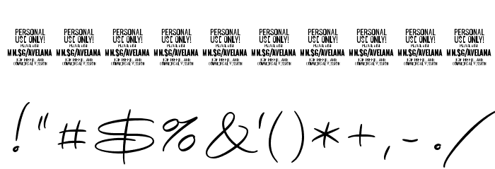 Avelana Thin PERSONAL USE Font OTHER CHARS