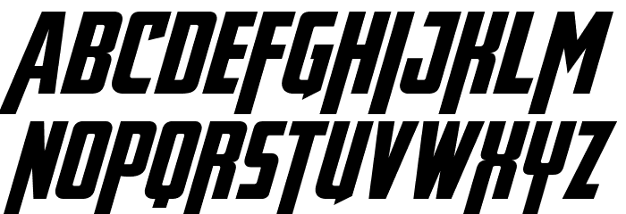Avengeance Heroic Avenger Bold Italic Font LOWERCASE