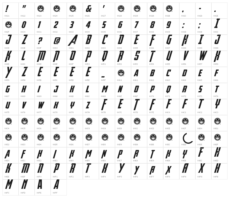 Avengeance Heroic Avenger Bold Character Map