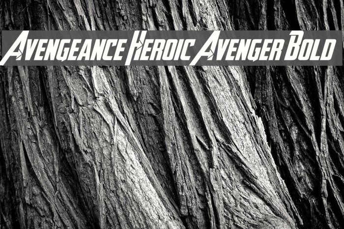 Avengeance Heroic Avenger Bold Font examples