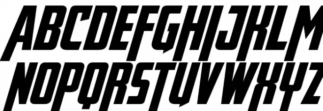Avengeance Heroic Avenger Italic خط أحرف صغيرة