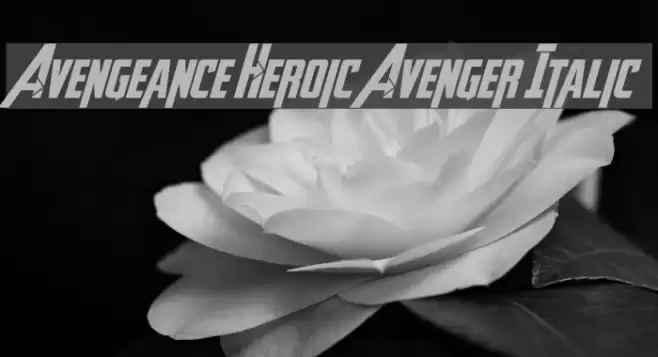 Avengeance Heroic Avenger Italic Font examples