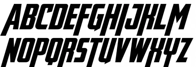 Avengeance Heroic Avenger Italic Font LOWERCASE