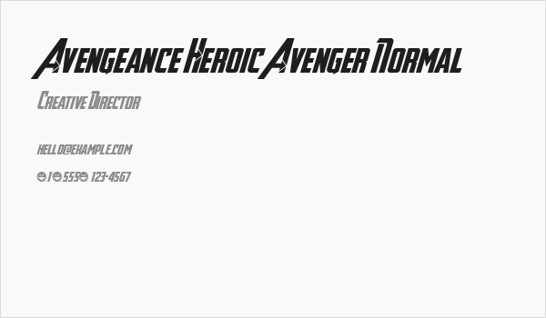 Avengeance Heroic Avenger Normal Business Card