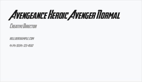 Avengeance Heroic Avenger Normal Business Card